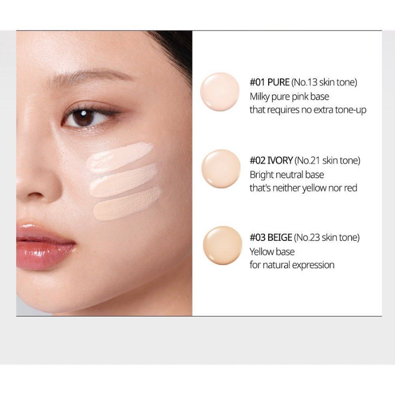 Peripera Mood Vegan Glow Cushion với 3 tông màu phù hợp với làn da châu Á.